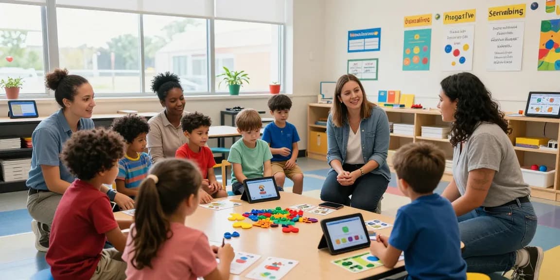 Children exploring autism education programs Burlington in an engaging classroom with supportive educators.