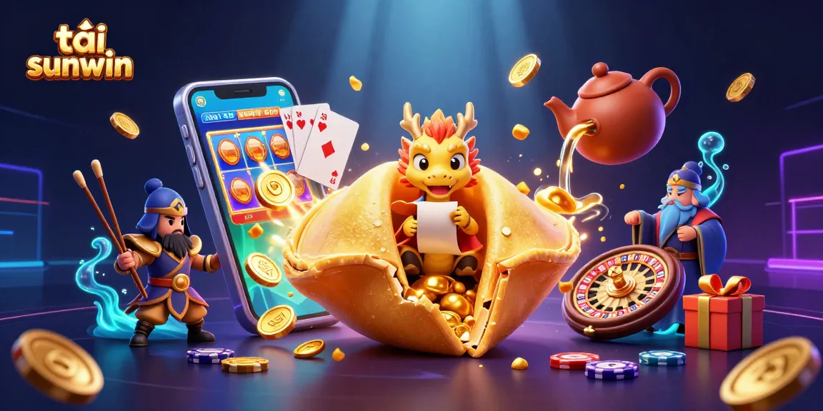 Experience the thrill of gameplay with tải sunwin, surrounded by gold, luck, and vibrant casino elements.